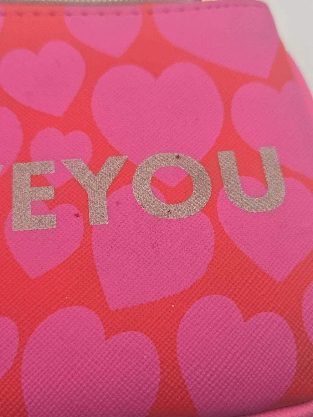 Dabney Lee #LOVEYOU Pink Heart Zip Pouch
